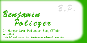 benjamin policzer business card
